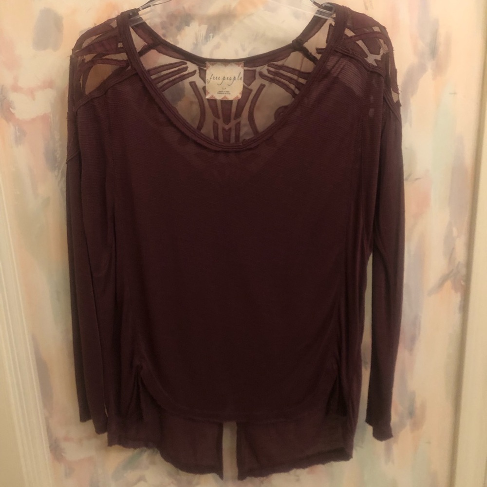 Free people, small, maroon shirt